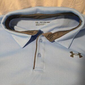 Under Armour HeatGear Polo Shirt Men’s 2XL Tall Light Blue Short Sleeve